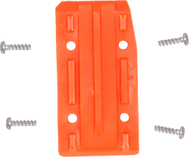 Acerbis orange KTM drive chain guide block insert for KTM motorcycles, model 16 29831-95226, close-up view of the part.