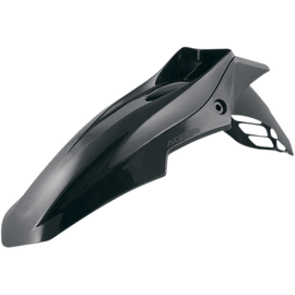 Black ACERBIS Supermoto front fender, universal fit, designed for motorcycle protection and style.