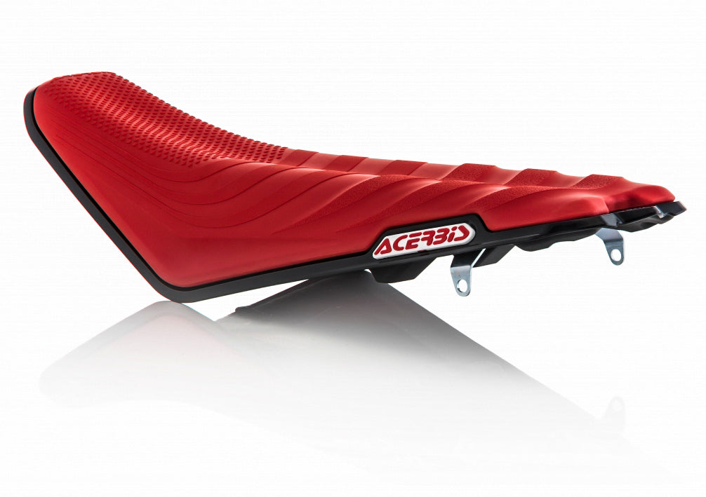 Acerbis X-Seat red motorcycle seat for Honda CRF250, durable and designed for off-road riding.