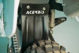 Acerbis black street airbox mud flap for motorcycle protection, with durable design and mounting hardware visible.