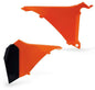 Acerbis orange airbox cover for motorcycle, featuring a sleek design and durable construction, labeled with product code 22054-50237.