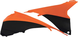 Orange Acerbis Airbox Cover for motorcycle, with sleek design and branding, fits model 23142-91008.