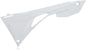 Acerbis white airbox cover for motorcycle, made of durable plastic, with vent openings and secure mounting points.