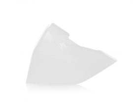Acerbis white airbox cover for motorcycle, featuring a sleek design and durable plastic construction with part number 26859-80002.