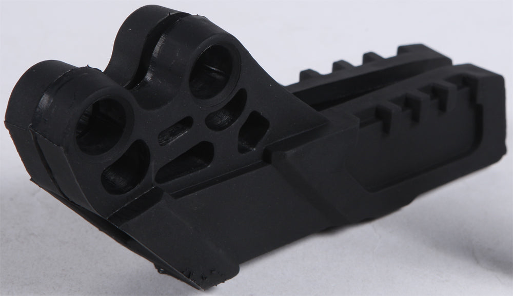 Acerbis black chain guide for motorcycles, model 20814-90001, mounted on a bike with a close-up view of the guide and chain.
