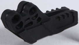 Acerbis black chain guide for motorcycles, model 20814-90001, mounted on a bike with a close-up view of the guide and chain.