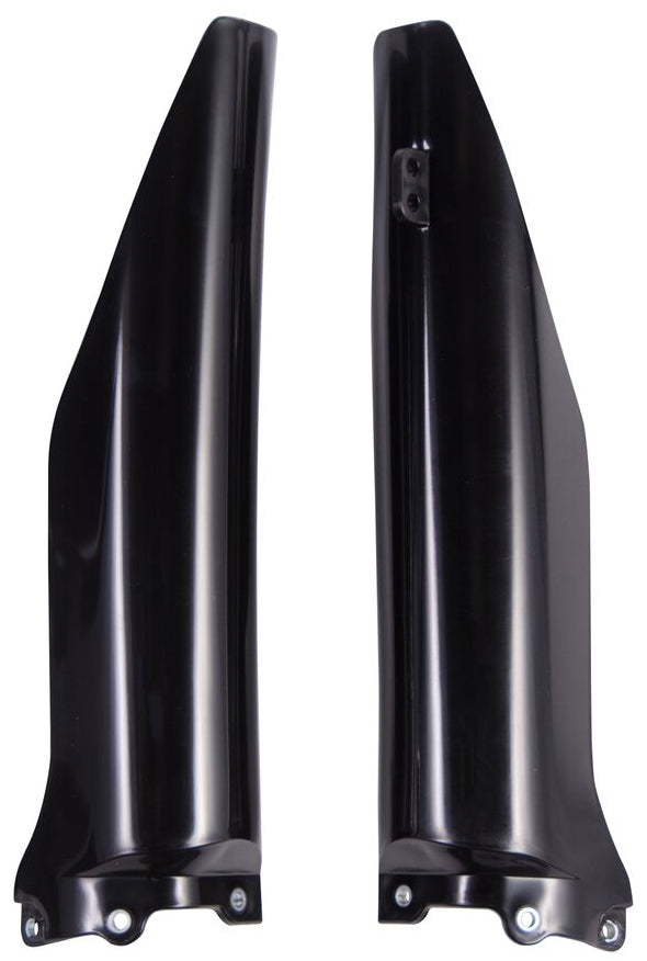 Black Acerbis fork guard for motocross bikes, model 21150-00001, with durable protective design and branding details visible.