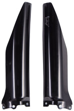 Load image into Gallery viewer, Black Acerbis fork guard for motocross bikes, model 21150-00001, with durable protective design and branding details visible.