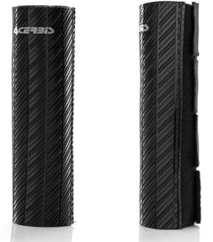 Black Acerbis Fork Guard for motorcycles, model 26340-50001, designed to protect front forks from debris and damage.