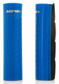 Acerbis blue fork guard for motorcycle suspension, featuring a sleek protective design with brand logo detail.