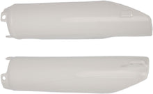 Load image into Gallery viewer, White Acerbis Fork Guard for motorcycle forks, model 21150-40002, with protective design and brand logo visible.