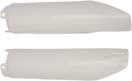 White Acerbis Fork Guard for motorcycle forks, model 21150-40002, with protective design and brand logo visible.