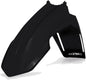 Acerbis black front fender for motorcycle or dirt bike, showcasing a sleek durable plastic design.