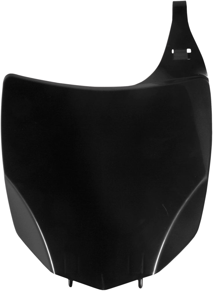 Black Acerbis front number plate for motorcycles, featuring the model 21417-50001, with a sleek and durable design.