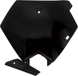 Black Acerbis front plate 1521-5805 for motorcycle or ATV, made of durable material with a sleek design.