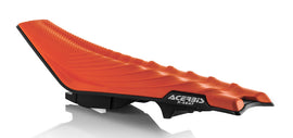 Acerbis X-Seat in orange and black, motorcycle seat with durable design and ergonomic shape for off-road riding.