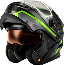 Load image into Gallery viewer, Md 01s Transistor Snow Helmet W Elec Shld Blk/Grey/Green Sm
