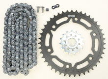 Load image into Gallery viewer, Sprocket/Chain Kit Stl/Stl 15/43t Sil Rx3 520 114l Blk