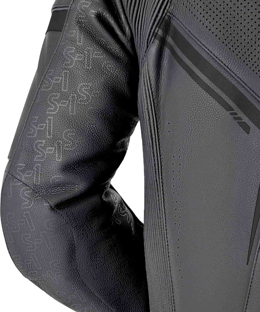 Black leather RST S1 D3o suit in XL size, featuring protective armor and sleek design, designed for motorcycle riding.