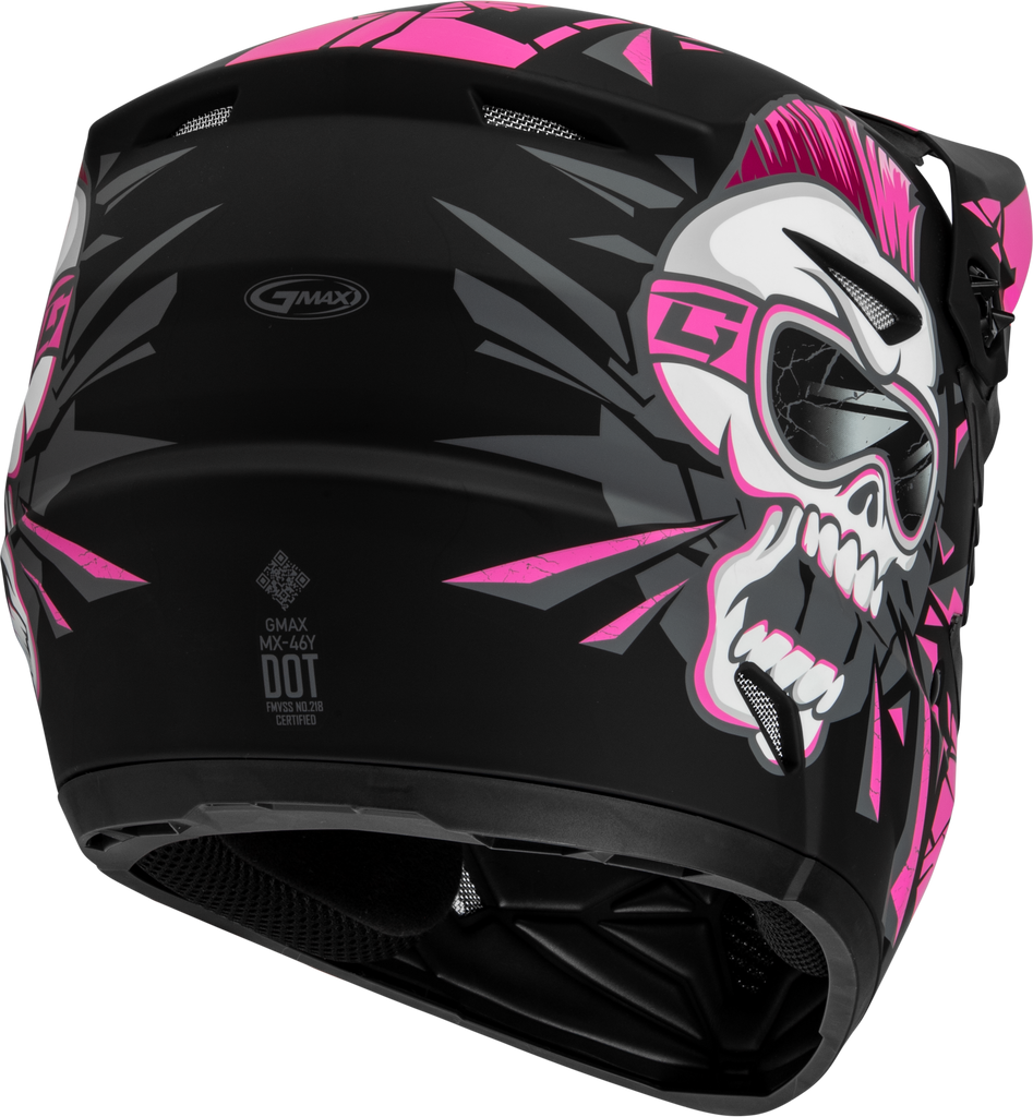 Youth Mx 46y Unstable Helmet Matte Black/Pink Ys