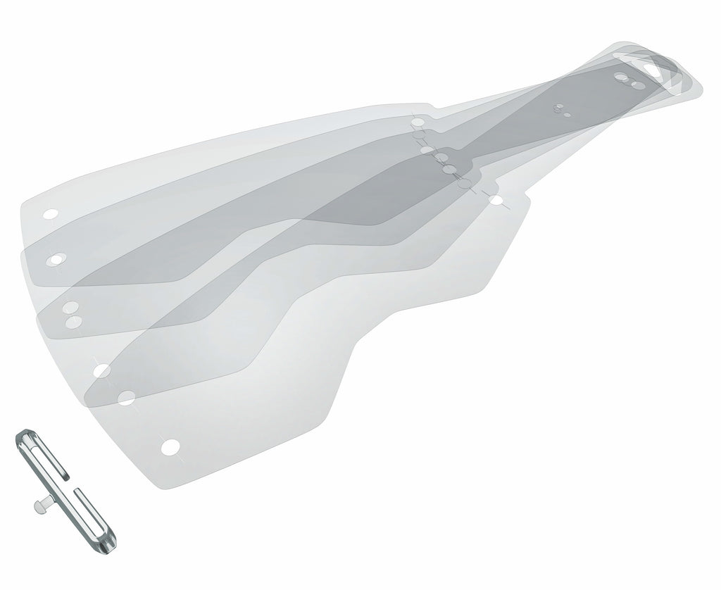 SCOTT Prospect Tear Offs for eyewear, 20-pack, clear protective lens covers for mountain biking or motocross goggles
