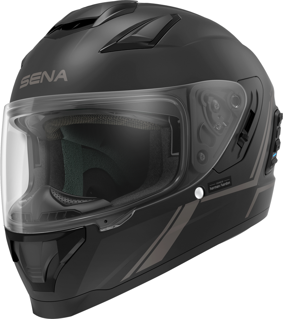 Stryker Full Face Helmet With Mesh Intercom Matte Black Lg