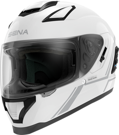 Stryker Full Face Helmet With Mesh Intercom Gloss White Md