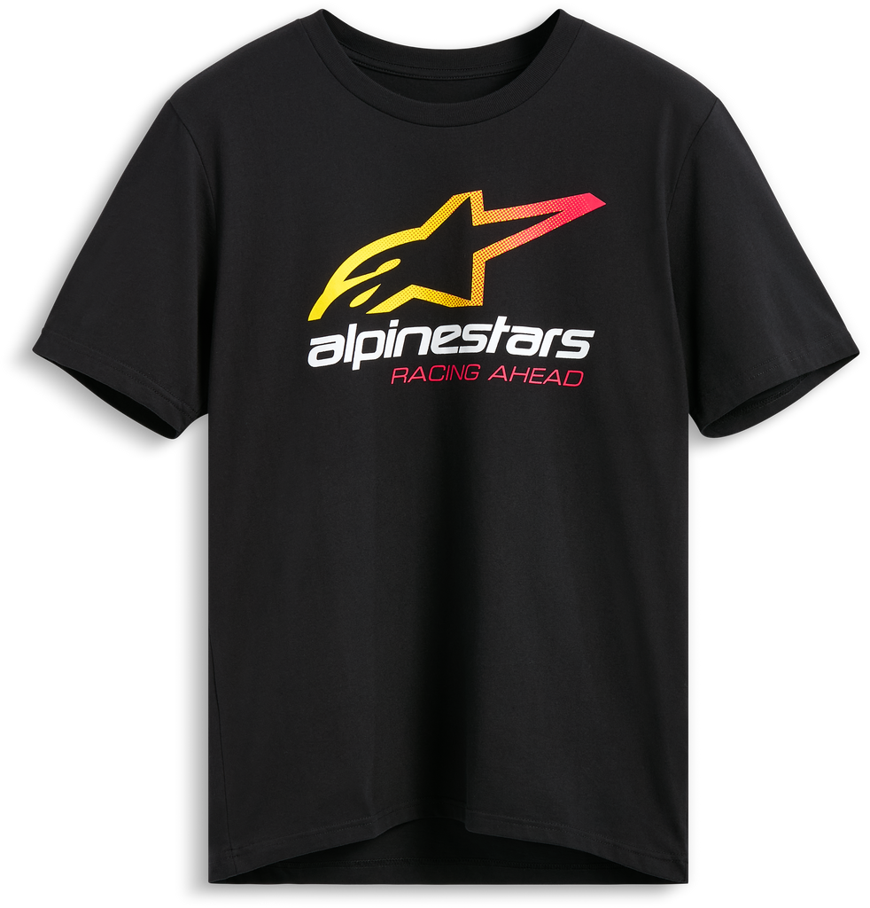 Black Alpinestars Aligned SS CSF Tee shirt in medium size, featuring the brand logo and casual fit.