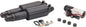Arnott Fox Series black V-Rod air suspension shocks with rebound adjustment, designed for Harley V-Rod motorcycles.