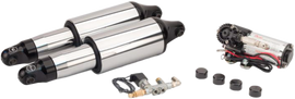 Arnott Fox Series air shocks for Harley Davidson FLH/Flt 2009 and up, durable suspension components with brand logo visible.