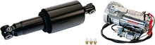 Load image into Gallery viewer, Arnott Air Shocks Ultimate Ride Black for M8 Softail motorcycle suspension, showing the shock absorber with mounting hardware.