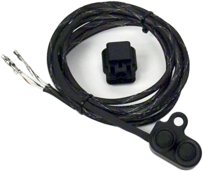 Arnott black handlebar-mounted push-button switch control for suspension systems, designed for easy access and operation.