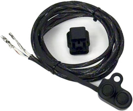 Arnott black handlebar-mounted push-button switch control for suspension systems, designed for easy access and operation.