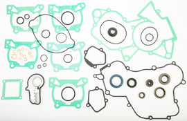 Athena Complete Gasket Kit without Oil Seals for Husqvarna and KTM motorcycles, showing gaskets and seals on the packaging.