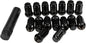 Black AWC 12mm x 1.50 lock style lug nuts with key, set of 16 for vehicle wheels.
