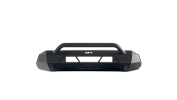 AWG PRO SERIES Hiline front winch bumper on a 2016-2023 Toyota Tacoma, durable steel construction with mounting points for accessories.