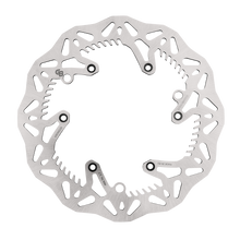 Load image into Gallery viewer, Front GBRAKES Wave Rotor brake disc showing the wave-edged design and metallic surface for high-performance vehicle braking.