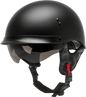 Hh 65 Half Helmet Full Dressed Matte Black Lg