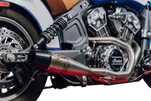 Load image into Gallery viewer, Indian Scout Mid Length Brushed Ss W/ Blk End Cap