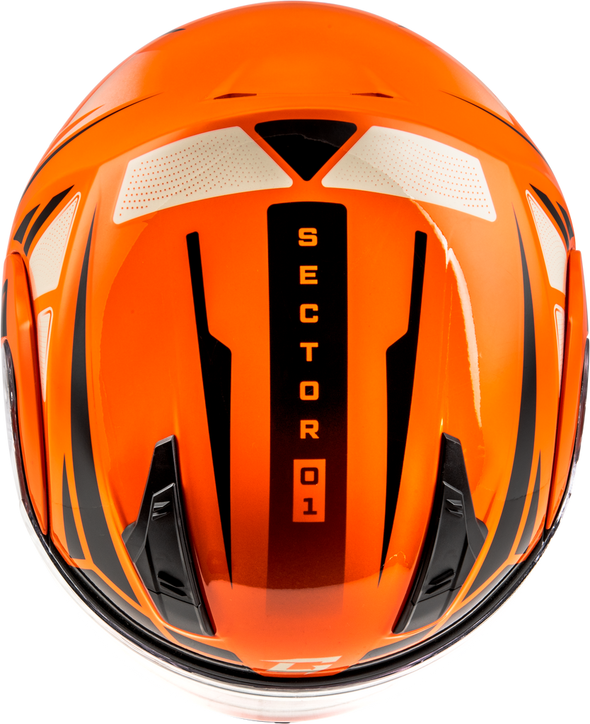 Md 04s Sector Snow Helmet W/ Electric Shield Orange/Blk Lg