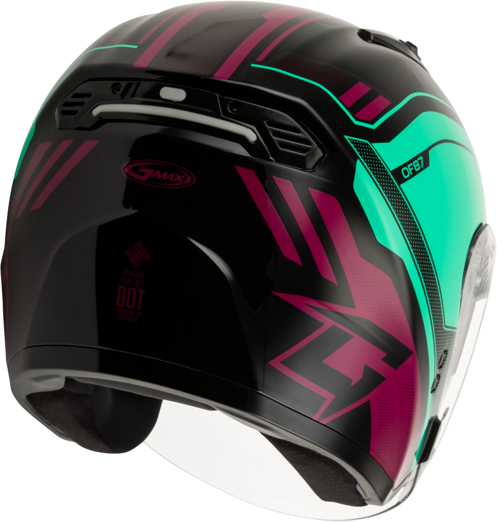 Of 87 Duke Helmet W/Led Light Blk/Aqua/Coral 2x