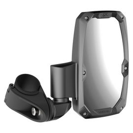 SEIZMIK Embark Side Mirror 1.75-inch for motorcycle, featuring a sleek black housing and adjustable mounting bracket.