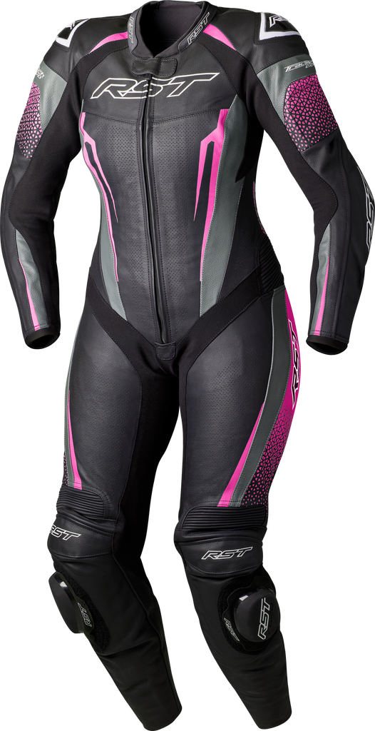 Womens Tractech Evo D3o Suit Black/Pink Leather Md