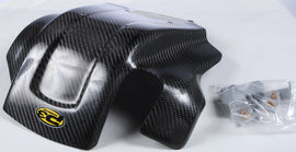 P3 BRAND Carbon Fiber Skid Plate guard with textured black finish, designed for motorcycle protection and durability.