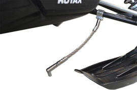 STRAIGHTLINE Ice Scratcher A Arm Mount for ice augers, showing the mounting arm and scratcher components on a snowy background