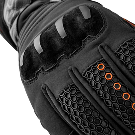 RST Artic D3o waterproof gloves in black textile, 2XL size, showing the gloves with textured grip and secure wrist closure.