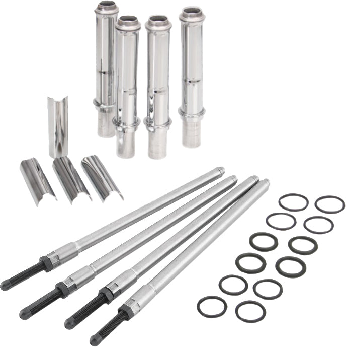 Speedy Pushrod Kit W/Covers Chrome, Tc 99 17
