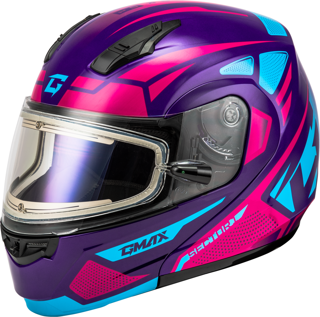 Md 04s Sector Snow Helmet W/ Electric Shield Violet/Pink Lg