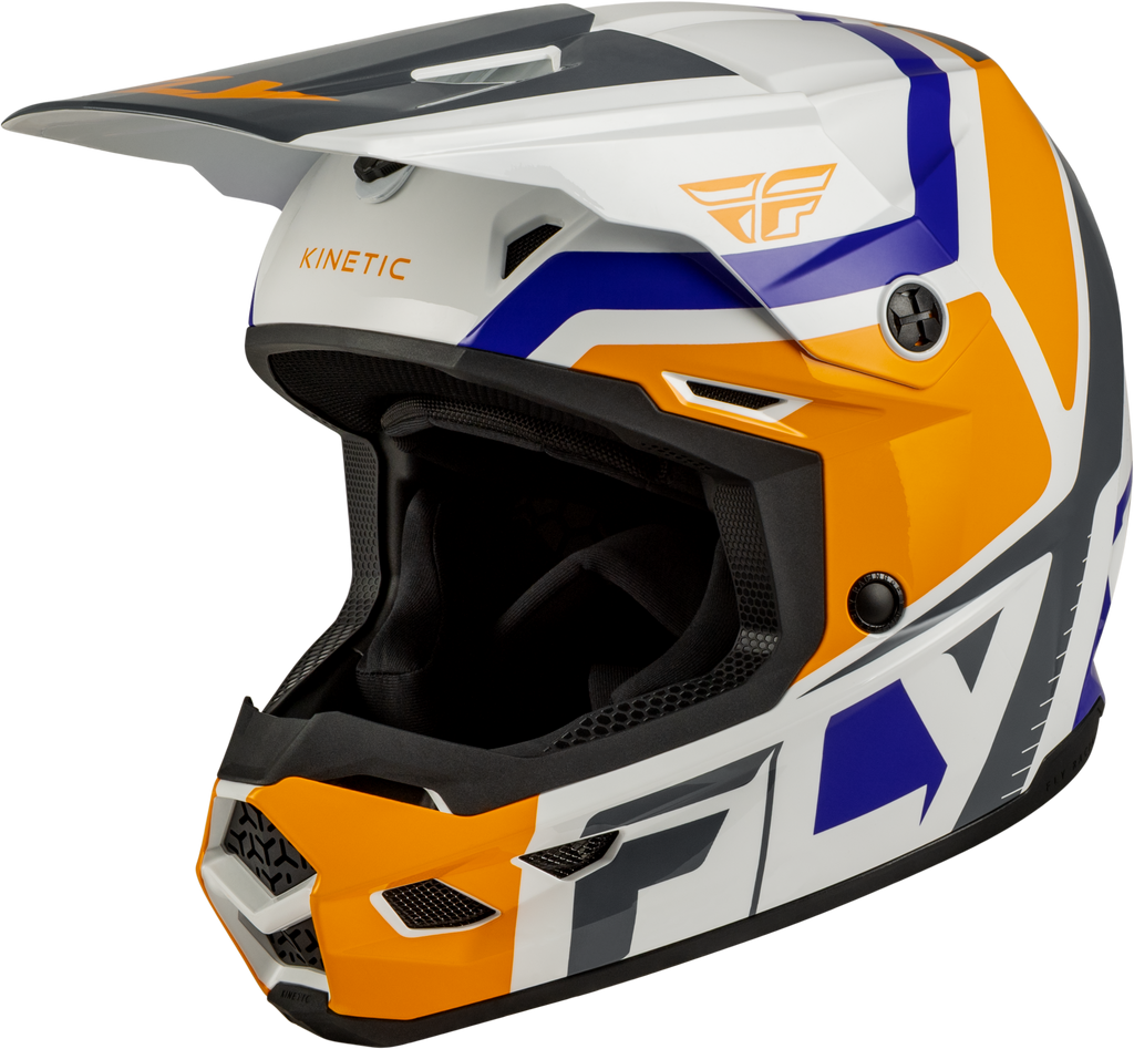 Youth Kinetic Scrap Helmet White/Orange/Blue/Grey Ym