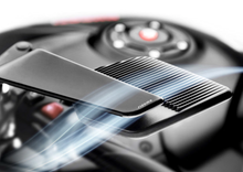 Load image into Gallery viewer, RIZOMA Stealth Max Naked Mirror Pair in black, universal motorcycle mirrors with sleek design and reflective glass surfaces.